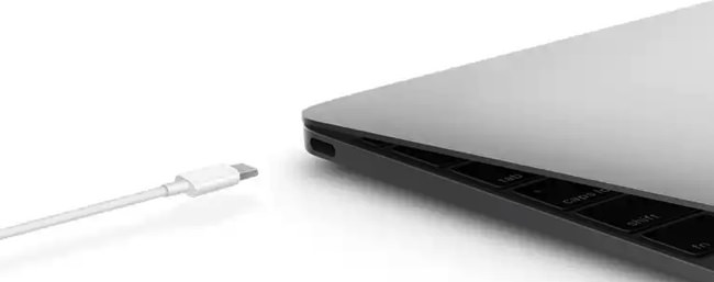Le MacBook et son unique port USB-C où vous pourrez connecter tous vos appareils les uns après les autres ;-)